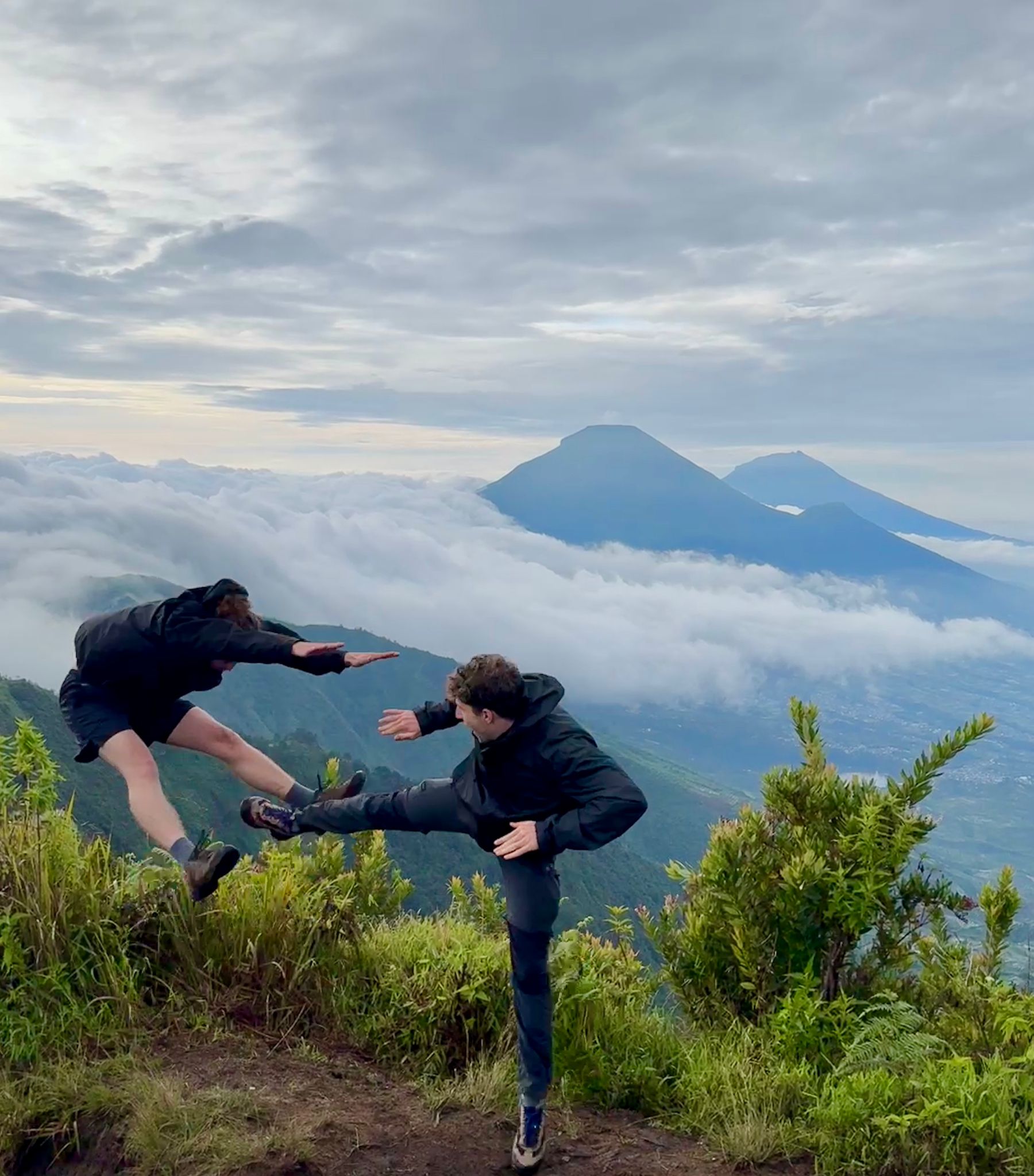Noe & Theo from France. You get the best angle pictures on the mount top. Bisma 😍
