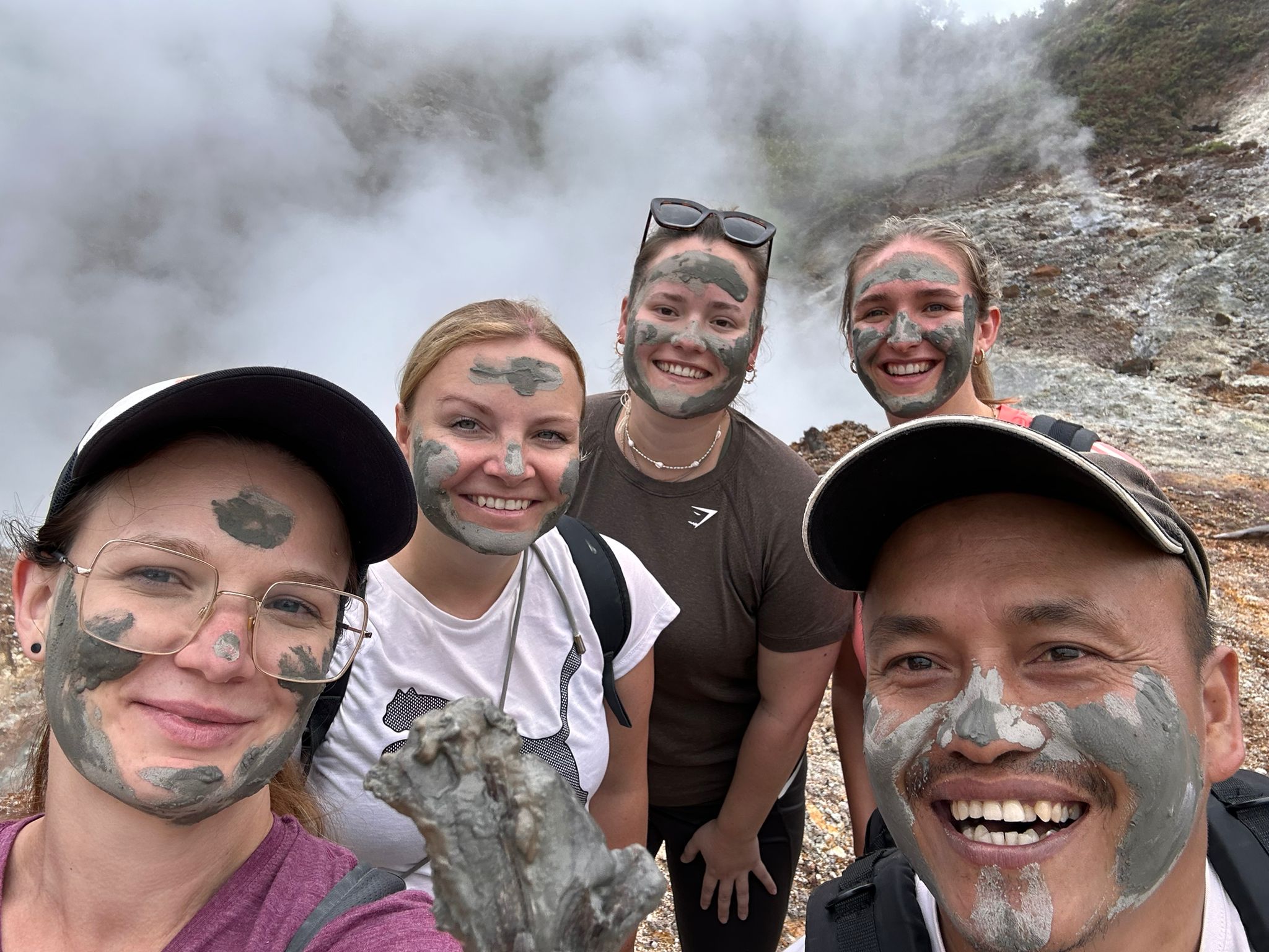  The volcano mud concoction for youth lol.. Martina and Scharka from Praha Cz, Iris and Anna from The Netherlands