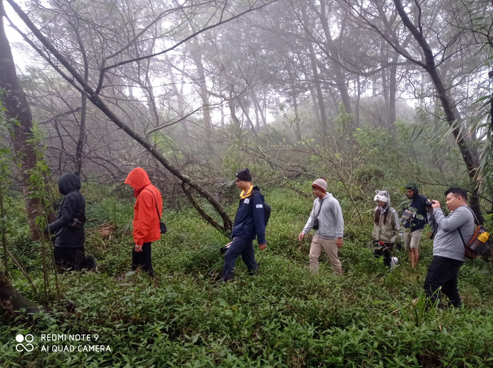 Trekking down after sunrise on the mount top. Phyo Cs, medical students from Myanmar